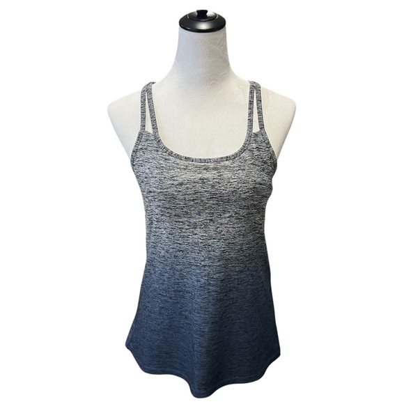 Gaiam Grey and Blue Workout Tank Top with Shelf Bra (M) EUC - Picture 1 of 4